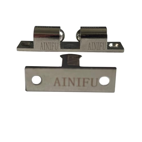 AINIFU Double Roller Catch Cabinet Latches,70mm Solid Metal Cabinet Metal Door Latches and Catches Door Fittings Spring Ball Door Stud Catch, Ideal for Boats, Cabinet Doors, Cupboards