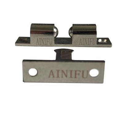 AINIFU Double Roller Catch Cabinet Latches,70mm Solid Metal Cabinet Metal Door Latches and Catches Door Fittings Spring Ball Door Stud Catch, Ideal for Boats, Cabinet Doors, Cupboards