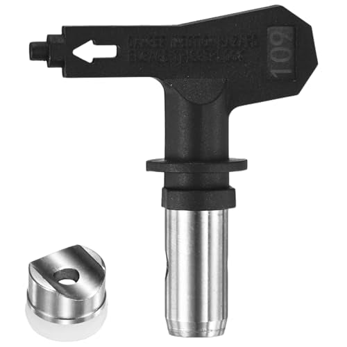 M METERXITY 1-Set Airless Paint Sprayer Tips, Tungsten Steel Reversible Spray Tips with 1 Pad for Homes/Buildings/Garden/Decks [Black, 109] - size: 109