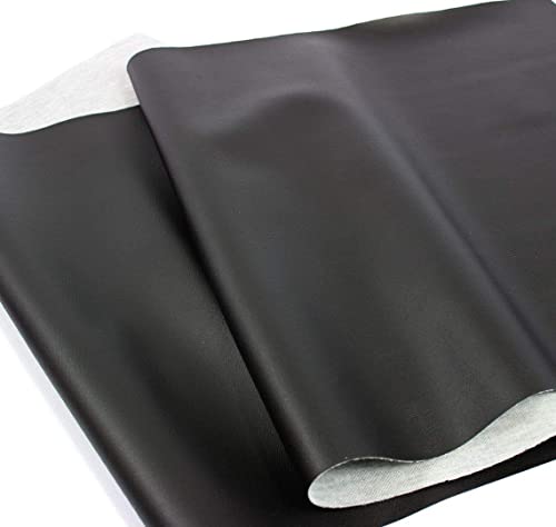 Mybecca Faux Leather Vinyl Fabric Color : Black by The Yard BY THE Yard - color: Black, size: BY THE YARD