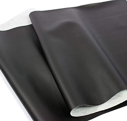 Mybecca Faux Leather Vinyl Fabric Color : Black by The Yard BY THE Yard - color: Black, size: BY THE YARD