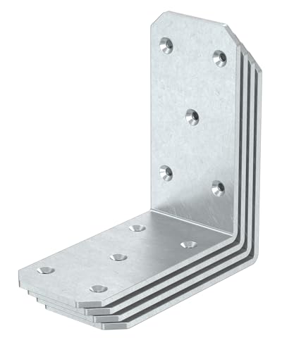 5"×5"×2.5" L Brackets, 90 Degree Corner Brace, Galvanized-4PCS - color: Galvanized-4PCS