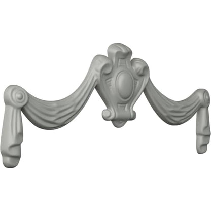 Ekena Millwork 12 5/8"W x 5 1/8"H x 5/8"P Federal Swag & Drop Onlay, White
