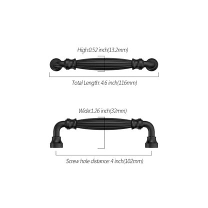 Asidrama 10 Pack 4 inch Matte Black Kitchen Cabinet Handles - color: Matte Black, size: 4" Hole Center(102mm)