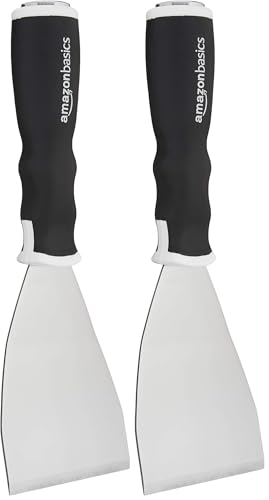 Amazon Basics Soft Grip Bent Scraper with Pole Socket, Heavy-Duty Hammer End for High-Reach Scraping, 3" (Pack of 2) - size: 3" (Pack of 2)