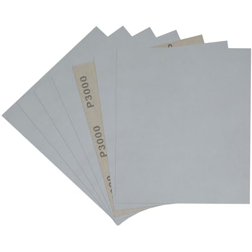 7 PCS Wet Dry Sandpaper 3000 Grit Sheets for Polishing & Finishing - color: 3000G, size: 9x11 Inch