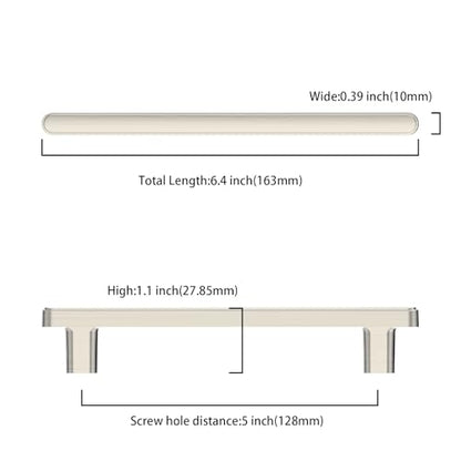 Asidrama 10 Pack 5 Inch(128mm) Brushed Satin Nickel Kitchen Cabinet Handles, Cabinet Pulls Kitchen Cabinet Hardware for Cupboard Drawer Pulls - color: Brushed Satin Nickel, size: 5" Hole Center, style: 10 Pack