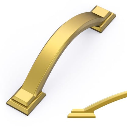 Amerdeco 3 in Brushed Modern Brass Solid Cabinet Pulls，10 Pack - color: Brushed Modern Brass, size: 3" hole center