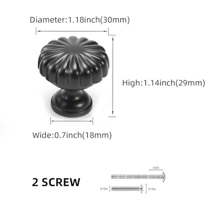 10 Pack Kitchen Cabinet Knobs Matte Black Cabinet Knobs Black Drawer Knobs Solid Kitchen Hardware - color: Matte Black