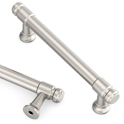 Asidrama 10 Pack 4 Inch Brushed Satin Nickel Kitchen Cabinet Handles - color: Brushed Satin Nickel, size: 4" Hole Center(102mm)