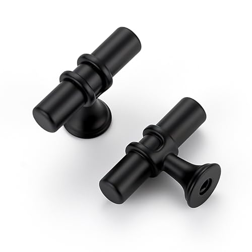 HOME EDIT 10 Pack Black Cabinet Knobs 2 Inch Black Drawer Knobs Single Hole - color: Black&Black