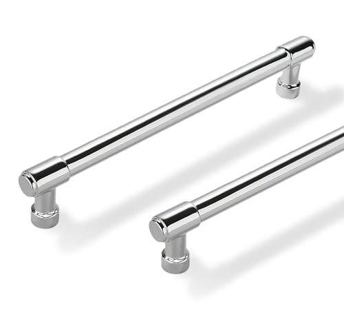 Solid Heavy Duty Jasper Pulls 10 Pack Polished Chrome Cabinet Pulls 6 Inch Hole Centers for Kitchen Cupboard Handles Modern Drawer Pulls Bathroom Cabinet Pulls - color: Polished Chrome, size: 6 inch(152mm) Hole Center