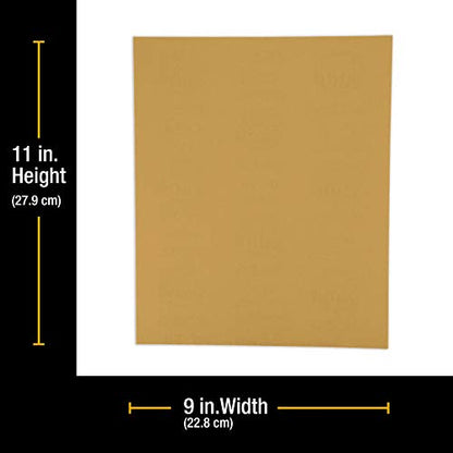 Dura-Gold Premium 9" x 11" Gold Sandpaper Sheets, 800 Grit (Box of 10) - size: 800-Grit