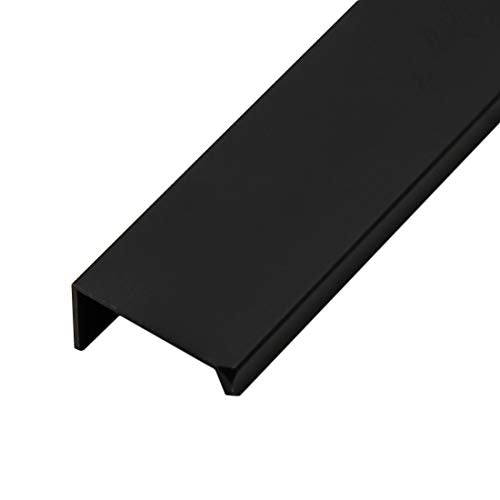 Edge Pull Handles, 11.8 Inch Black, 8.82 Inch Spacing, 6Pcs - color: Black, size: 300mm/11.8", style: Straight Edge