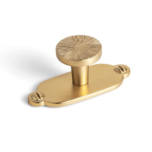 Goo-Ki Zinc Alloy Cabinet Knob with Backplate-Champagne Bronze Drawer Knobs,6 Pack - color: Champagne Bronze, size: 1.1'' Dia Single Hole Center with Backplate