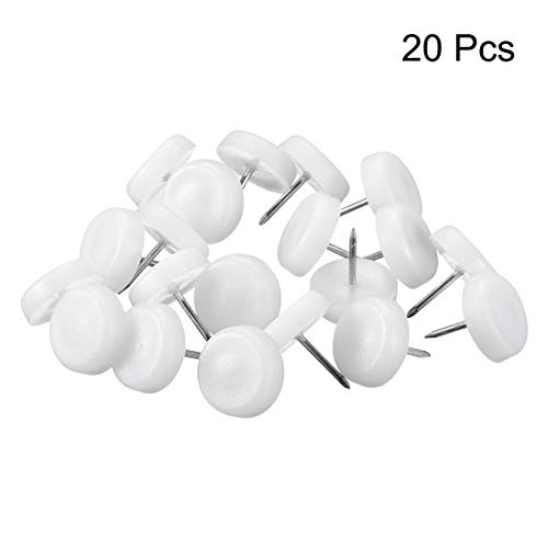 uxcell Furniture Feet Nail Plastic Glide Nails Chair Table Leg Protector Pads 22mm Dia White 20pcs - size: 22mm