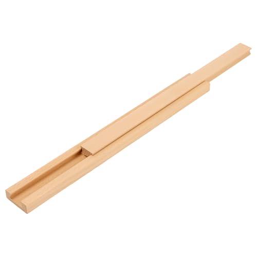 6 PCS 15.7 Inch Wooden Drawer Slides, Classic Wood Center Guide Track with Metal Glides, Dresser Slider Replacement Kit