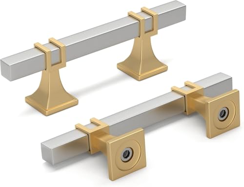 25 Pack 3 Inch Brushed Nickel and Gold Cabinet Pulls - color: Brushed Nickel & Matte Gold, size: 3 inch (76mm) Hole Center Pull