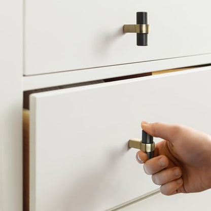 Design House Emery Cabinet Knob, Matte Black, Satin Gold - color: Matte Black/Satin Gold, size: One-Size Knob 5-Pack, style: Emery