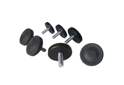 1.5" Base Furniture Levelers #304 Stainless Steel, 5/16"-18 Bolt with Screw-in nut- Pack of 4 | Heavy Duty Adjusting Foot | 1" Adjustable Furniture Legs,Table Levelers. Low Profile - size: Adjustable 1.5" H X 1"