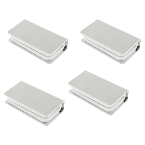 4-Pack Non-Magnetic Glass Door Clamps for 3-6mm Thickness Frameless Glass