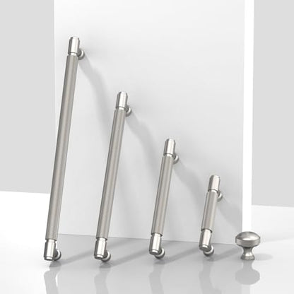 10 Pack Brushed Satin Nickel Knurled Cabinet Pulls 3 Inch(76mm) Kitchen Cabinet Handles Cabinet Hardware Drawer Pulls - color: Brushed Satin Nickel, size: 3" Hole Center
