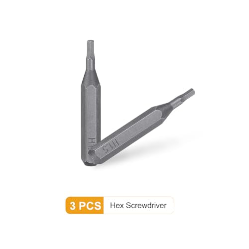 HARFINGTON 3pcs H1.5 Hex Screwdriver Bit 5/32" Hex Shank 28mm Length - size: H1.5