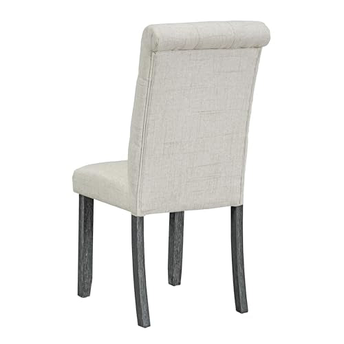 6-Piece Dining Table Set with 4 Upholstered Chairs and Bench, Gray Wash - color: Gray Wash