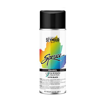 Seymour 98-24 Spruce General Use Enamel, Satin Black, 1 count (pack of 1) - color: Satin Black
