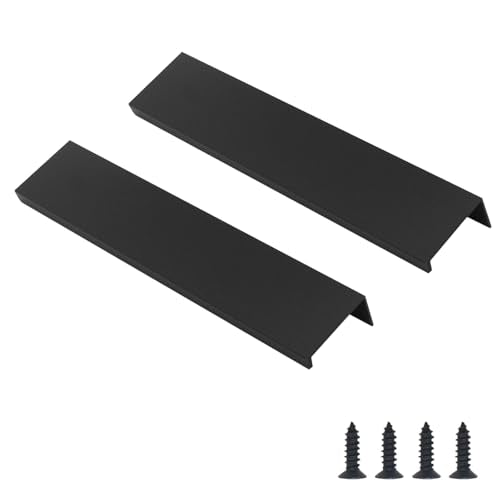 30 Pack Black Cabinet Handles Modern Drawer Pulls, Finger Edge Pull - color: 30 Pack, size: 5in(128mm) Hole Centers