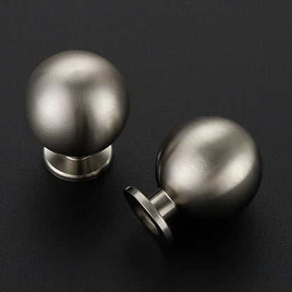 Brushed Nickel Cabinet Knobs 12 Pack Round Ball Drawers Knobs, 1" Diameter - color: Brushed Nickel