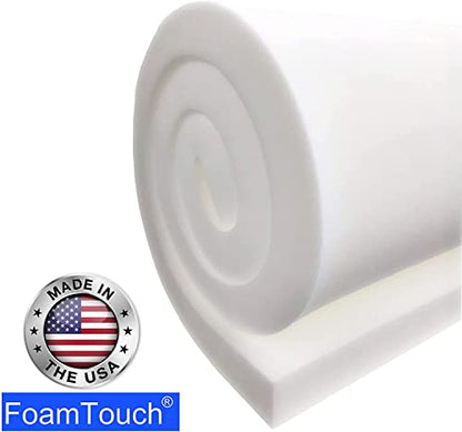 FoamTouch (2 Pack) High Density 1x24x80 Upholstery Foam, White - size: 1" x 24" x 80" (2 pack)