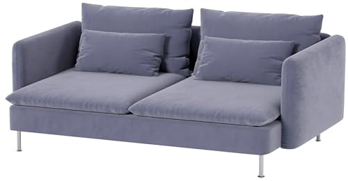 Heavy Velvet SODERHAMN Sofa Cover Compatible with IKEA with Arms Slipcover - color: Velvet Light Blue, size: Sofa + Arms