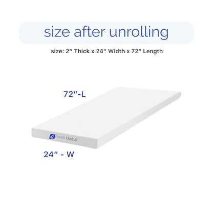High Density Upholstery Foam, 2"x24"x72" - size: 2"x24"x72"