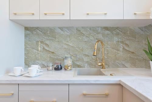 2026 New Upgrade Peel and Stick Backsplash Tile, Peel and Stick 11.34" X 11.57" Wall Tile for Kitchen, Bathroom, Fireplace, Laundry (Polished Beige, 10 Packs) - color: Polished Beige