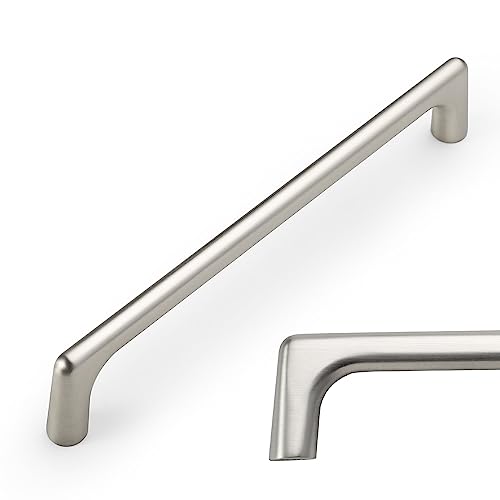 Amerdeco 10 Pack Brushed Satin Nickel Cabinet Pulls 6.3 Inch(160MM) Hole Centers Kitchen Cabinet Handles Hardware Kitchen Handles for Cabinets Cupboard Handles Drawer Pulls ZH0041 - color: Brushed Satin Nickel, size: 6.3" hole center