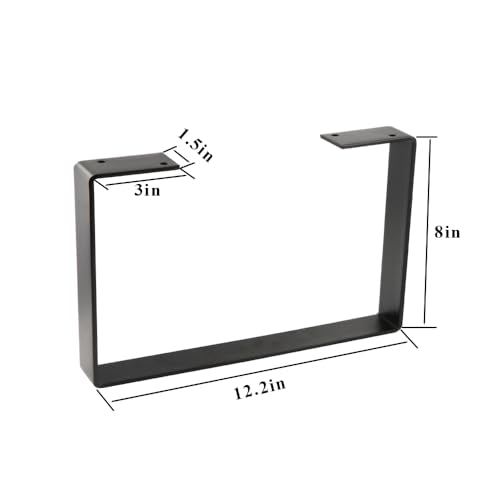 Osring 8 Inch Coffee Table Legs U-Shaped, 2pcs Metal Furniture Leg, Black - size: 8 Inch