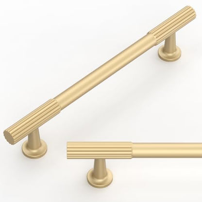 10 Pack Brushed Gold Cabinet Pulls 5 Inch(128mm) Kitchen Cabinet Handles Cabinet Hardware for Drawer Pulls - color: Brushed Gold, size: 5" Hole Center