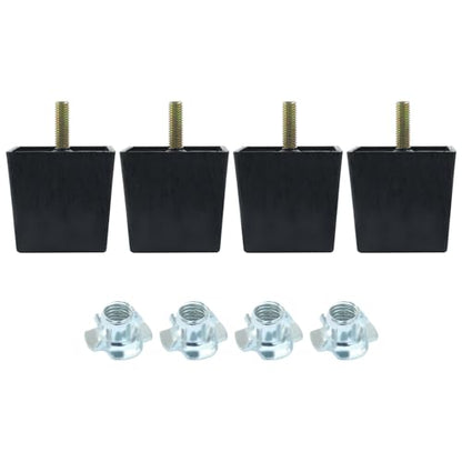 2 Inch Square Sofa Legs, 4 Pack Tapered Plastic Couch Legs