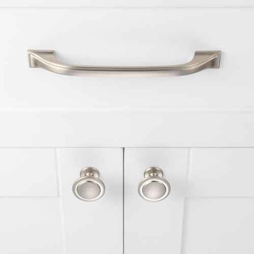 Brushed Nickel Cabinet Knobs Round Kitchen Pulls 10 Pack 8222 - color: Brushed Nickel, size: 1-1/4 Inches, style: 10 Pack Round Knob