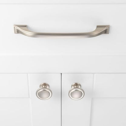 Brushed Nickel Cabinet Knobs Round Kitchen Pulls 10 Pack 8222 - color: Brushed Nickel, size: 1-1/4 Inches, style: 10 Pack Round Knob