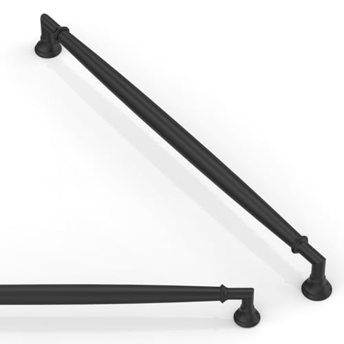 10 Pack Matte Black Cabinet Pulls 10 Inch(254mm) Kitchen Cabinet Handles Solid Zinc Alloy Cabinet Hardware Drawer Pulls - color: Matte Black, size: 10" Hole Center
