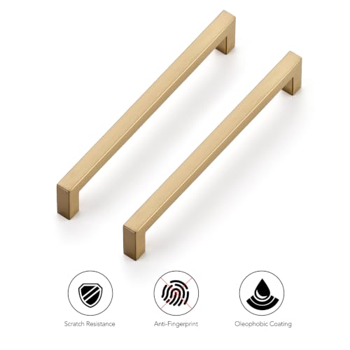 Ravinte Champagne Bronze Kitchen Square Cabinet Handles 7-1/2 Inch 5 Pack - color: Champagne Bronze