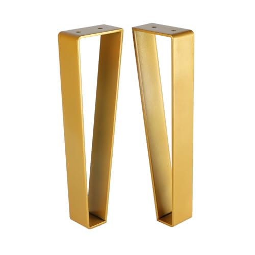 Osring 14 Inch Trapezoid Furniture Legs, Gold Metal Coffee Table Feet 4pcs - color: Gold, size: 14 Inch