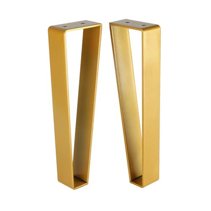 Osring 14 Inch Trapezoid Furniture Legs, Gold Metal Coffee Table Feet 4pcs - color: Gold, size: 14 Inch