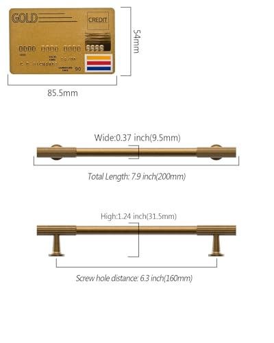 Antique Brass Cabinet Handles Kitchen Pulls 6.25 Inch 10 Pack - color: Antique Brass, size: Handle - 6-1/4"/160MM Hole Center