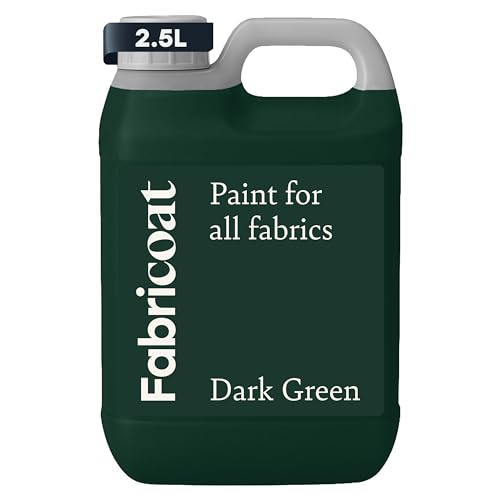 Fabricoat Fabric Paint & Upholstery Dye, Green, Flexible Finish - color: Dark Green, size: 2500ml / 85 Fl Oz