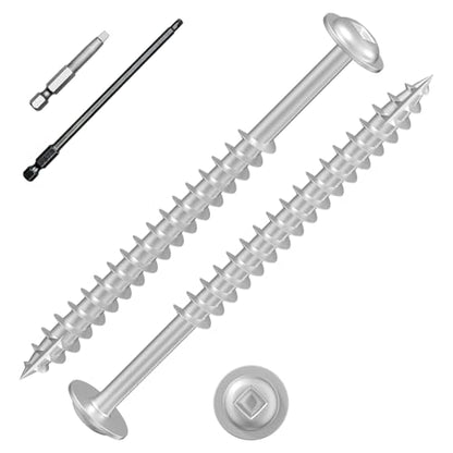 Wensilon Pocket Hole Screws, #8 x 2-1/2", Square Drive, White, 1lbs 70pcs - color: Silver, size: 8*2-1/2"