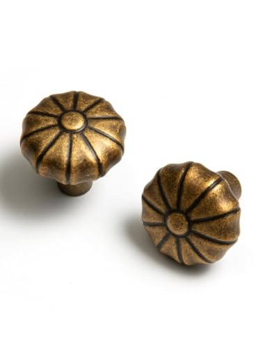 Antique Brass Cabinet Knobs Cabinet Hardware Kitchen Cupboard Bathroom Dresser Knobs Classic Vintage Drawer Handles (10, Antique Brass, Knob B) - size: Knob B