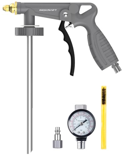 InoKraft Rust Proofing Spray Gun, Bedliner Gun with Adjustable Nozzle and Pressure Regulator, for Truck Bed Liner Coating, Rubberized Undercoat, Suitable for Raptor Tintable Urethane Spray-On - size: Thread Model